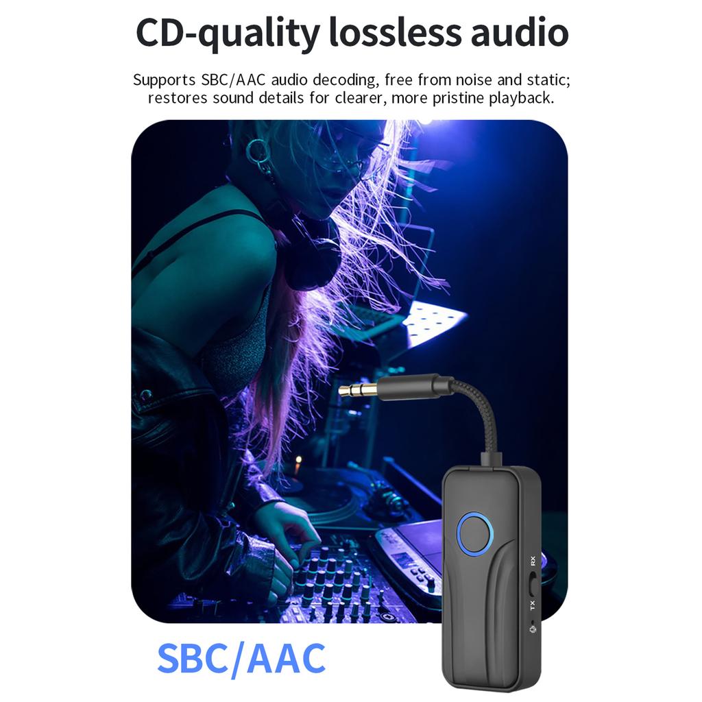 Bluetooth 6.0 AUX Audio Transmitter Receiver Wireless Adapter 3.5mm AUX Hi-Fi Stereo Music Audio Adapter For Car TV PC Speaker