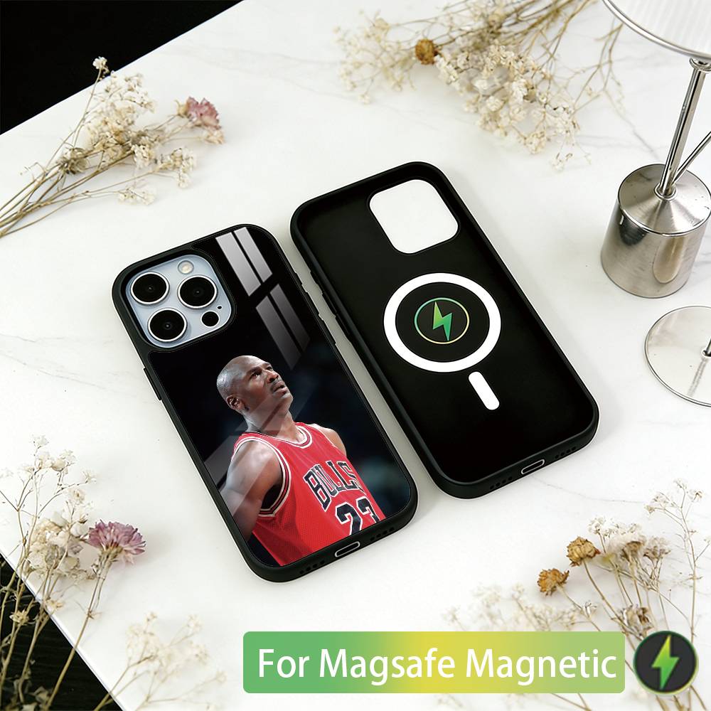 Basketball Michael J-jordan Phone Case For iPhone17,16,15,14,13,12,11 Plus,Pro Magnetic with Magsafe Wireless Charging