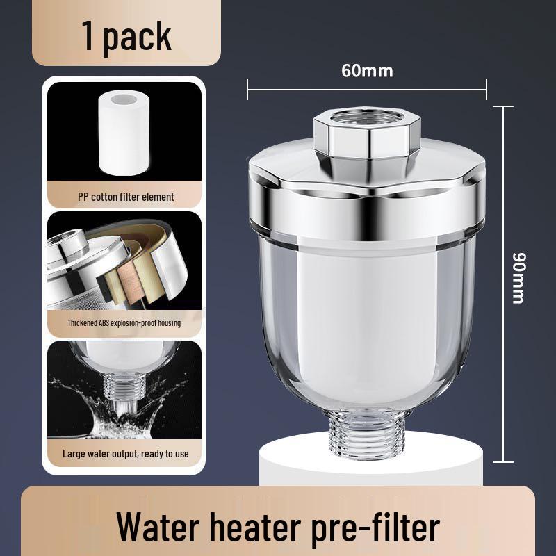 

Household Water Heater Pre-filter and Scale Inhibitor for Gas/Electric Systems