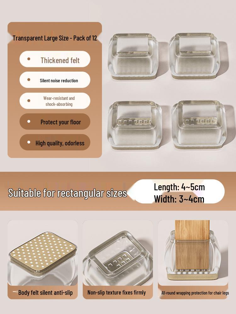 Anti-Slip Silicone Table & Chair Leg Pads - Wear-Resistant Protection for Dining Furniture