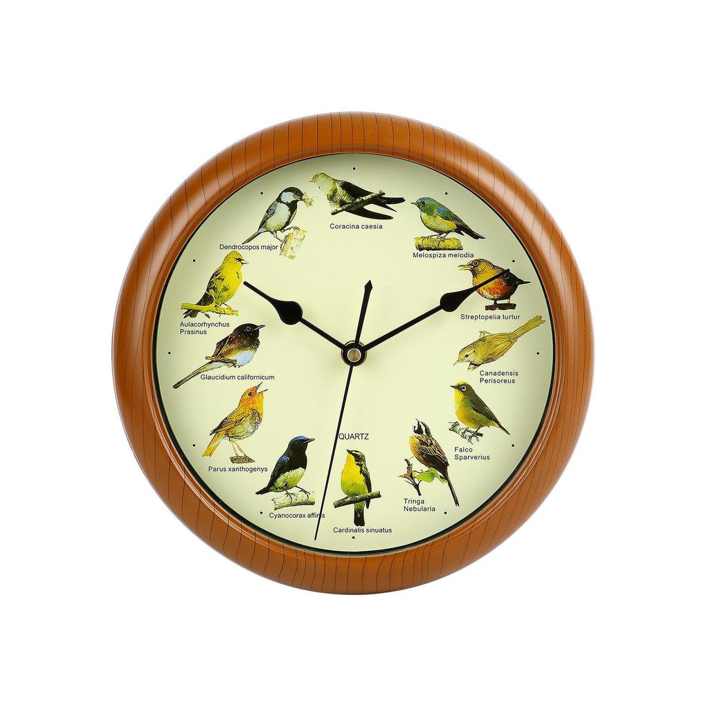 10inch Quartz Singing Bird Wall Clock with Names Songs For Home Decoration