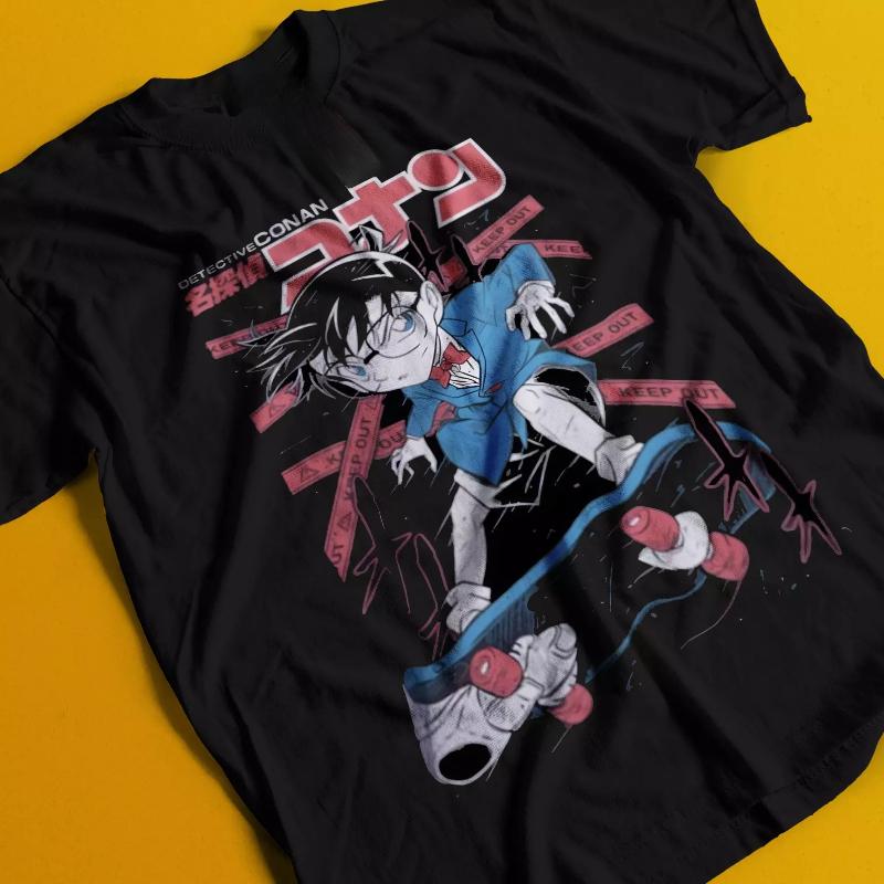 Detective Conan T-Shirt Detective Conan Shirt Heiji Tee Absinthe Gin Ran Kids Cat Summer New Men's Women's Streetwear
