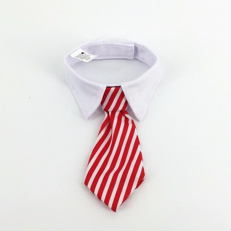 Nouă Modă Guler cu Papion în Dungă pentru Câine Pisică Guler Reglabil pentru Animale de Companie Guler Alb pentru Smoking