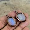Boucles d'oreilles en pierre de lune arc-en-ciel, boucles d'oreilles en cuivre électroformé, bijoux en pierres précieuses naturelles, boucles d'oreilles faites à la main, bijoux en cuivre électroformé, cadeaux pour maman
