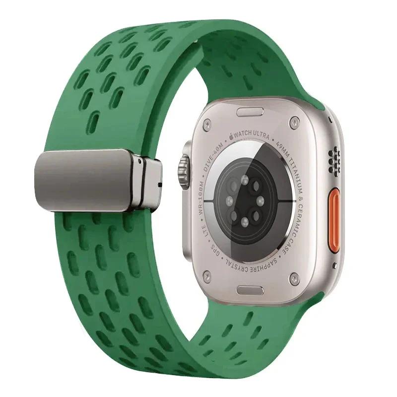 Magnetic Band For Apple watch ultra 2 Strap 49mm 44mm 40mm 42mm 44 45 mm Silicone Bracelet iWatch Series 9 7 8 se 6 5 41mm 45mm