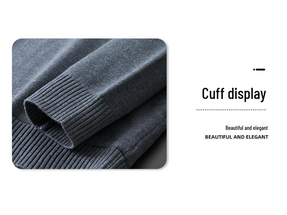 Men's Heavyweight Half-High Collar Velvet Sweater - Thick, Warm, Knitted Base Layer for Winter