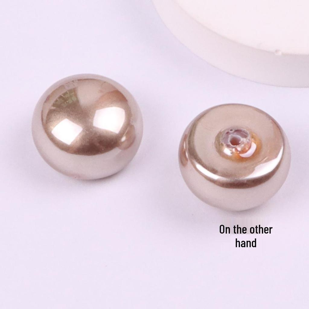 12mm Round Half-Face Steamed Bun Beads for DIY Crocs, Earrings, Hair Clips, and Jewelry Accessories.