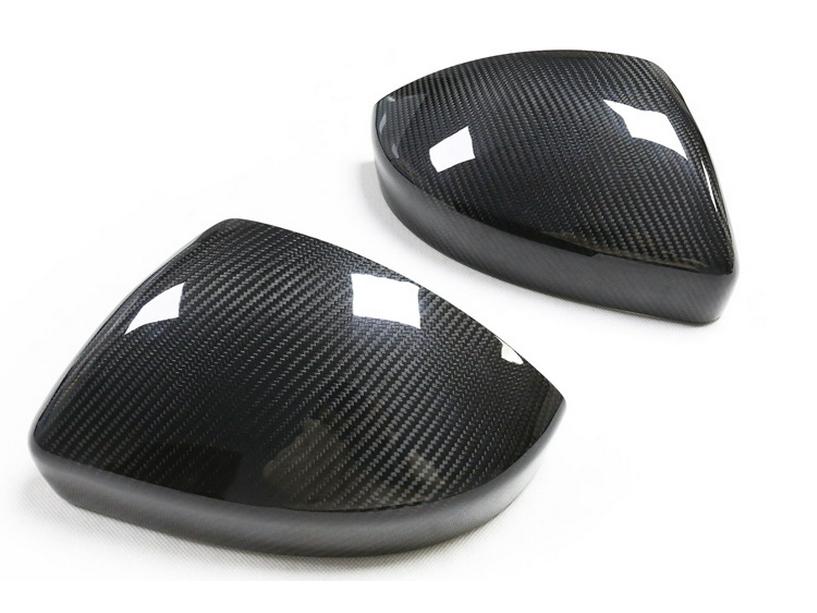 Highly Popular Dry Carbon Fiber Stick-on Mirror Covers for Jaguar F-PACE and E-PACE.