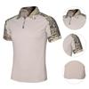 Men Shirt Slim Fit Pullover Turn-down Collar Camouflake Men T-shirt for Outdoor