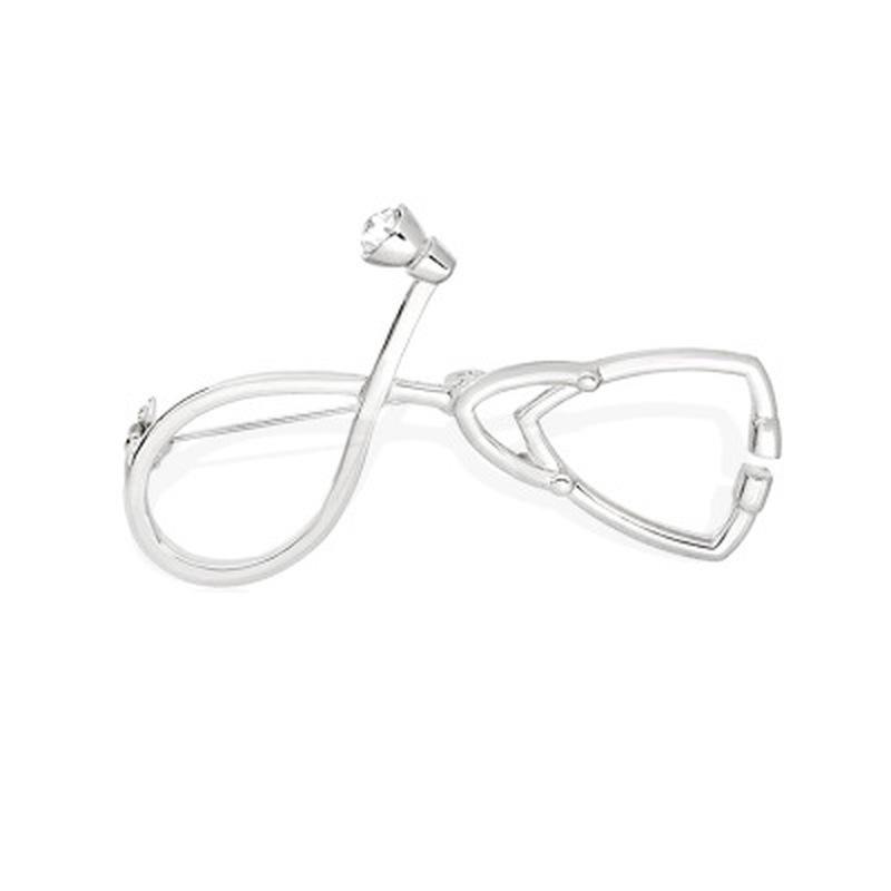 Ювелирные изделия, брошь-стетоскоп, индивидуальная брошь из цинкового сплава, булавка для воротника, мужская женская брошь серебряный