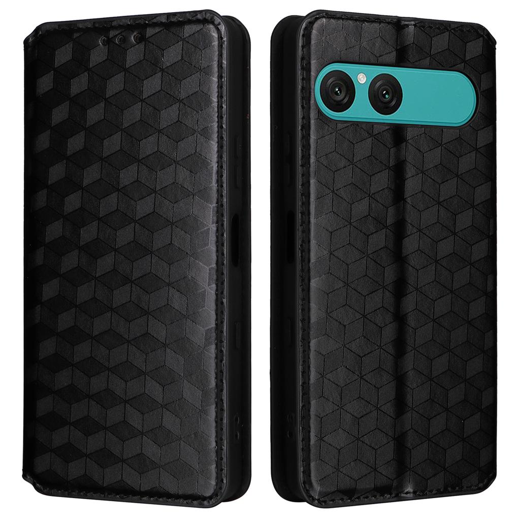 For Sony Xperia 10 VII Case Wallet Rhombus Imprinted Leather Phone Cover