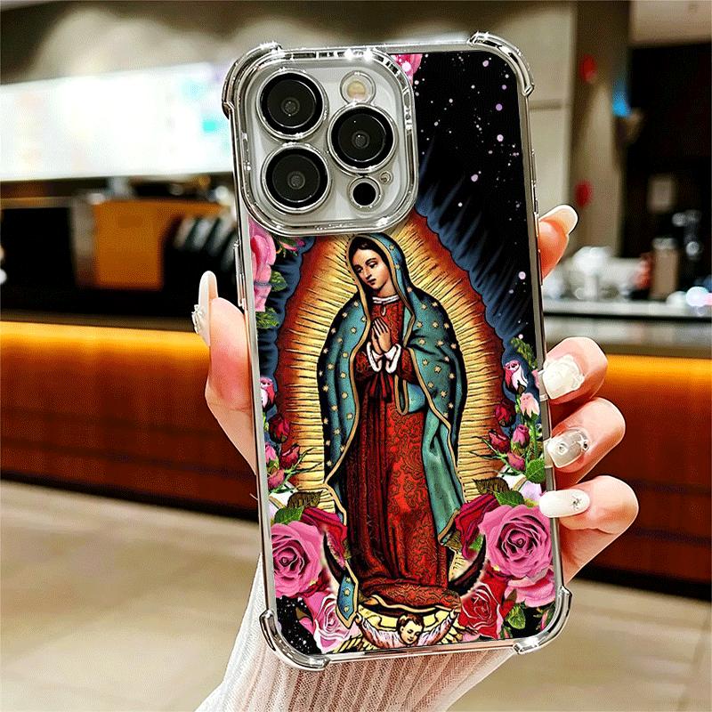 Virgen Mary Virgin De Guadalupe Soft Phone Case For iPhone 15 16 17 Air 14 Pro Max 16E Plus 13 12 Mini Plating Anti-Fall Fundas