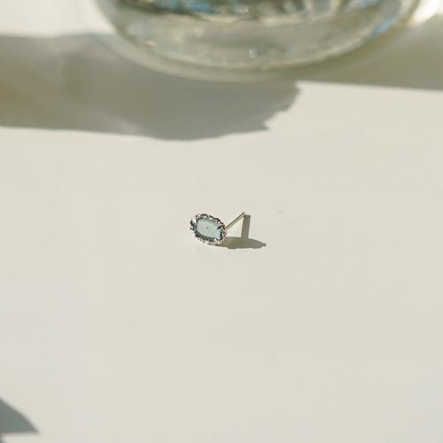 Alleun Silver 925 Mini Gemstone Opal Stud Silver Earrings