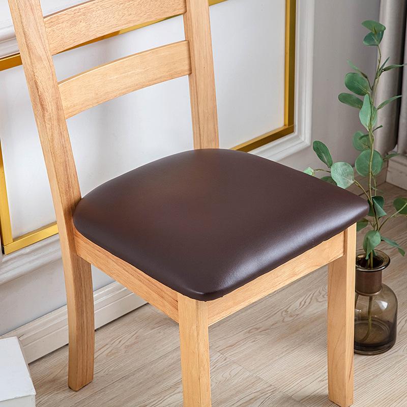 Elastic Three-proof PU Technology Cloth Chair Cover, Button-type Dust Chair Cover, Thickened Imitation Leather Seat Cover