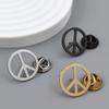 Round Gold-plated Peace Symbol Badge, Women’s Anti-exposure Buttons, Suit Lapel Pin, Collar Brooch, Formal Accessories