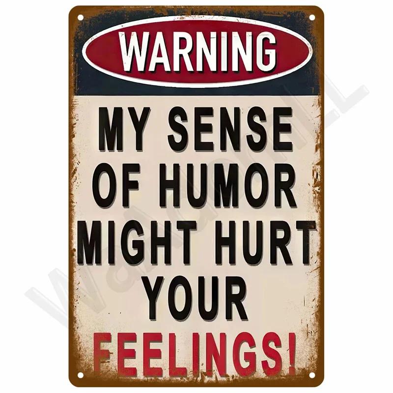 HD Metal Tin Sign Vintage Funny Danger  Warning Wall Decor Retro Shark Skeleton Rottweiler Cat Girls Only Sign for Home Bar Gar