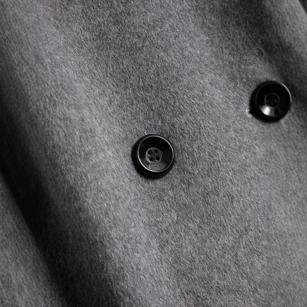 Palton lung de damă slim fit, 100% lână dublu-fațetată, la modă și versatil pentru toamnă și iarnă.