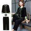 Women's Velvet Chinese Style Casual Suit