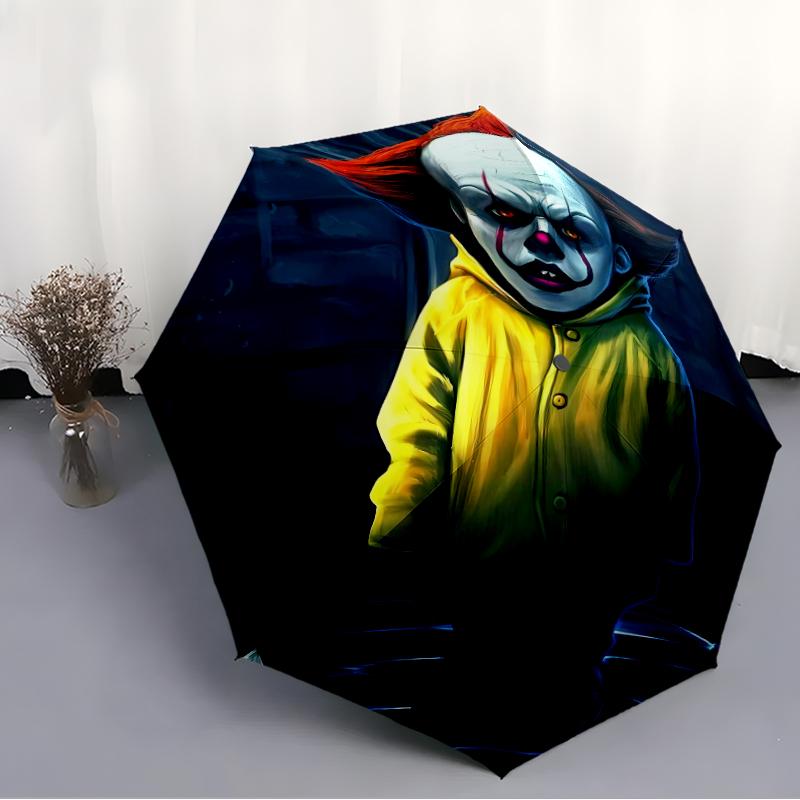Printed Horror charactersPrinted Folding Umbrella,Outdoor,Leisure,And Travel Umbrella,Durable Umbrella Fabric,Birthday And Holiday Gift