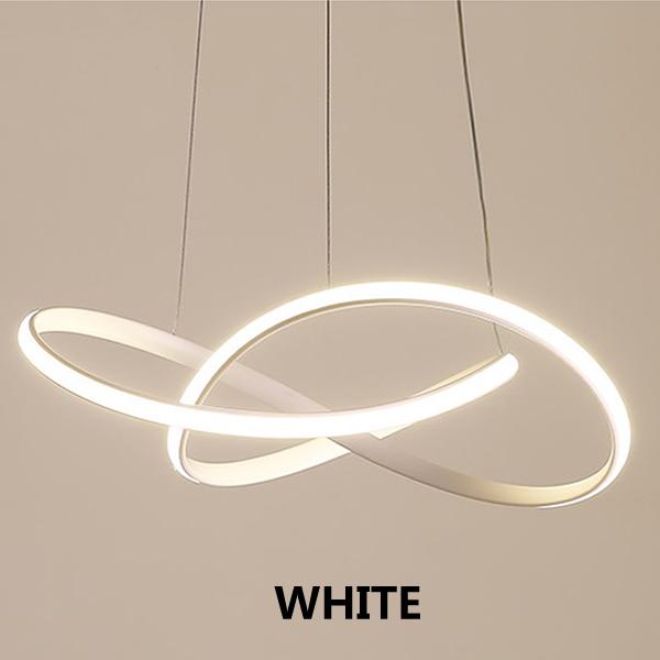 

Современная светодиодная люстра, нестандартный алюминиевый акриловый потолочный подвесной светильник для столовой, подвесное освещение для ресторана D50cm 48W&Cold White белый