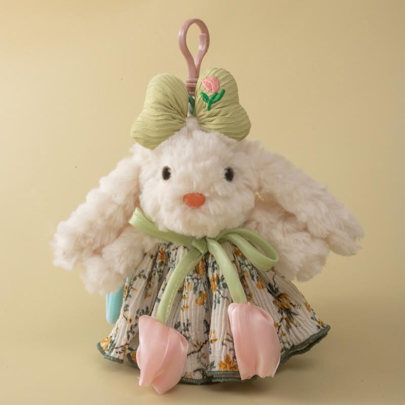 Cute Plush Bunny Bag Charm With Long Fur Material For Couples Gift