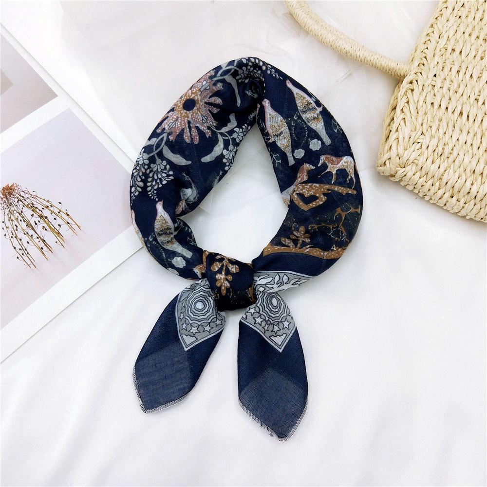 Versatile Cotton Linen Silk Scarf: Spring & Autumn Unisex Small Square Neck & Head Accessory