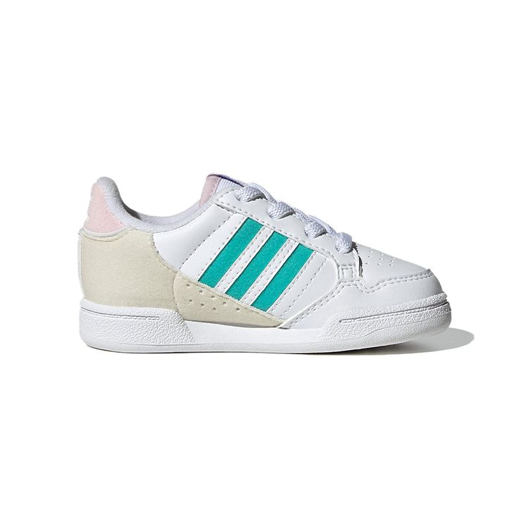 Adidas Originals Continental 80 Fashion Comfortable Non-Slip Durable Low-Top Walking Shoes Baby Shoes White Beige Green GY8140