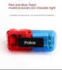 LED Czerwono-Niebieskie Wielofunkcyjne Migające Światło Ostrzegawcze Wodoodporne Światło Naramienne Bezpieczeństwa Drogowego Sterowanie Ręczne Wbudowana Bateria