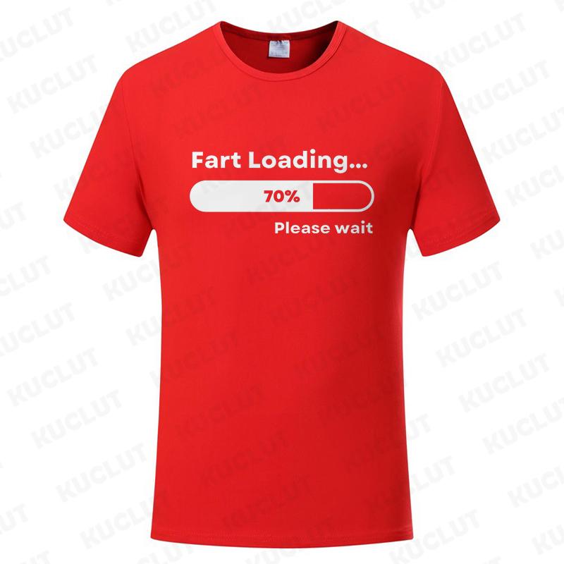 Huge Fart Loading T-shirt for Men Funny Humor Tee Joke Gag Shirt Dad Husband Gifts Guys Clothes Short Sleeve Fashion Casual Tops
