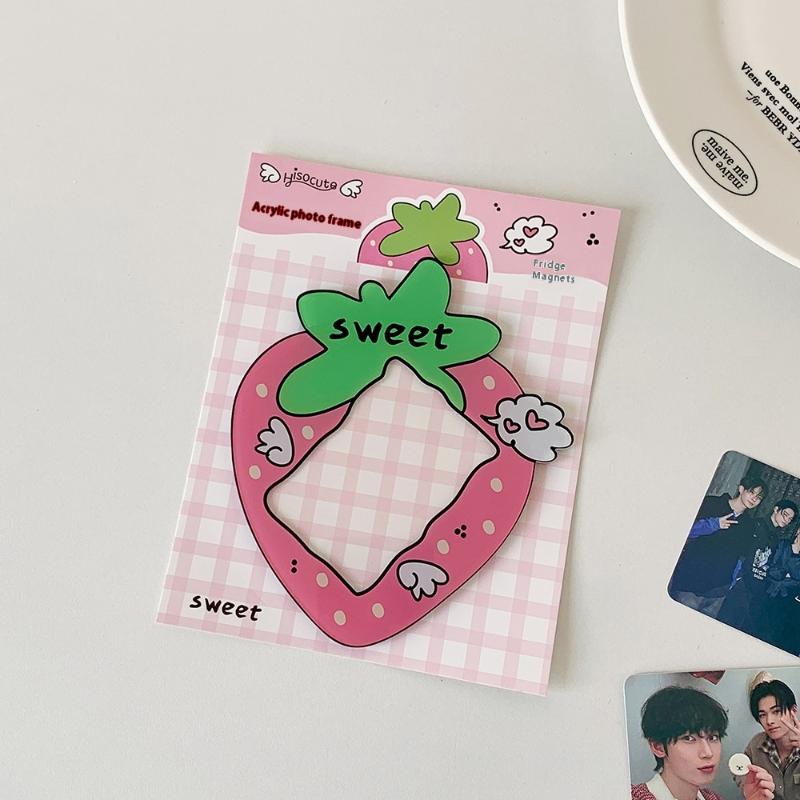 

Cute Acrylic Photo Frame Refrigerator Ins Kpop Photocard Holder Cartoon Magnetic Sticker Exhibition Board Fridge Decoration
