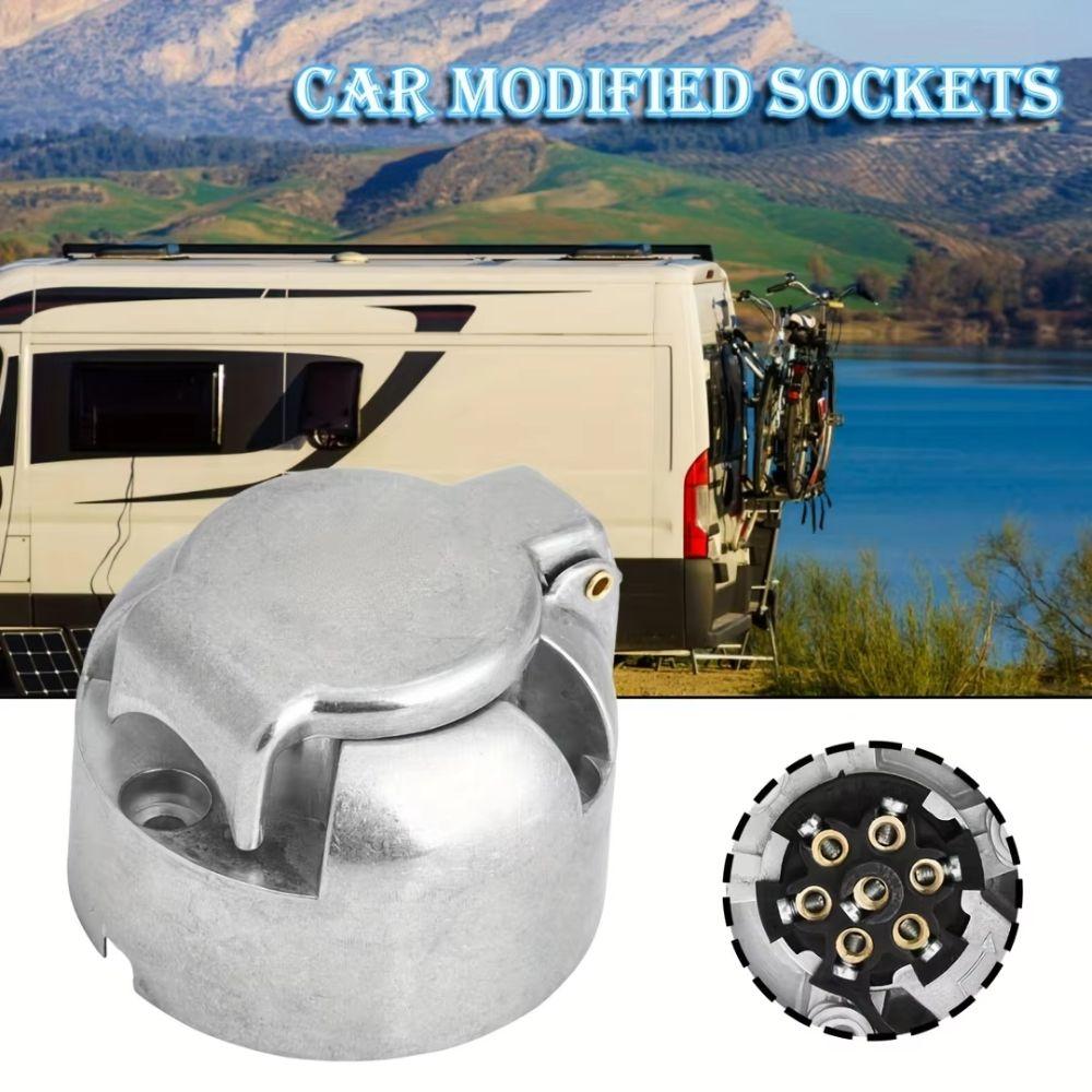 Aluminium Zinc Zinc Alloy Towbar Trailer Plug Round Adapter Towing Electrics Adapter  For Camper