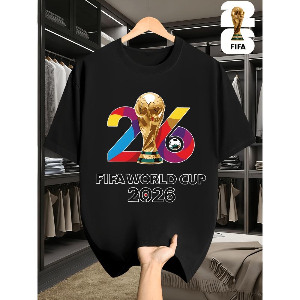 2026 USA-Canadian Cup, FIFA Football-themed Fun Print Men's Short-sleeved T-shirt, Fashionable and Trendy Summer Top, a Must-have for Football Fans,