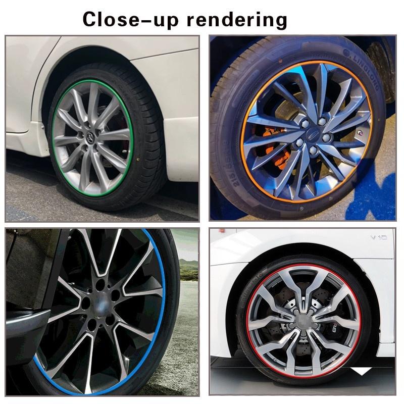 8M Car Wheel Rim Protector Decor Strip Rubber Tire Guard Line Rimblades Car Styling Moulding Trim
