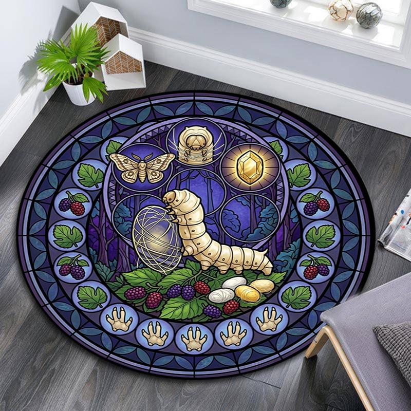 Bee Honey Glass Round Area Rug Under Office Chairs Bedroom Living Room Home Decor