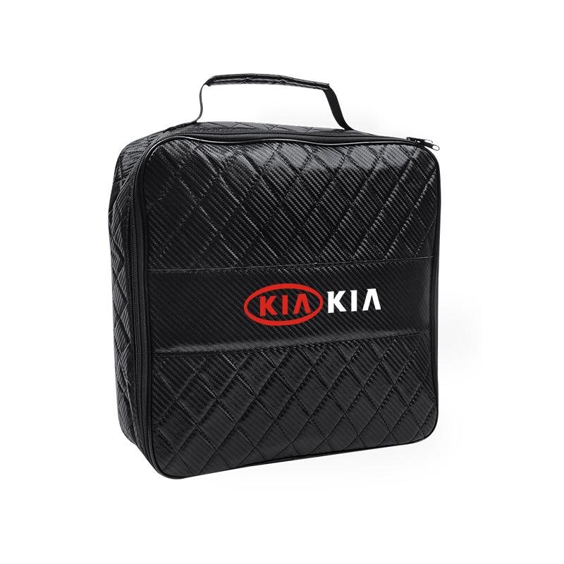 Car Leather Storage Bag High-capacity Auto Trunk Handbag For KIA K3 Sportage Carnival K5 Seltos Pegas KX1 EV5 Sonet EV6 K4 EV3