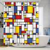 Modern Abstract Art Shower Curtain Van Gogh Style Geometric Pattern Waterproof Fabric Bathroom Decor Set