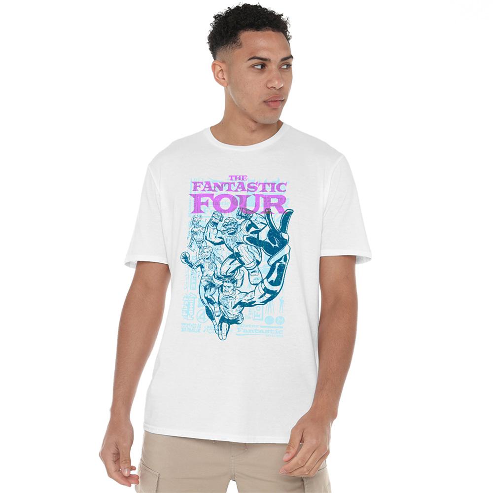 Fantastic Four Unisex Adult Lineart Heroic First Family T-Shirt