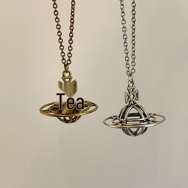 3D Saturn Planet Pendant Necklace for Women – Unique, Versatile, and Stylish Sweater Chain