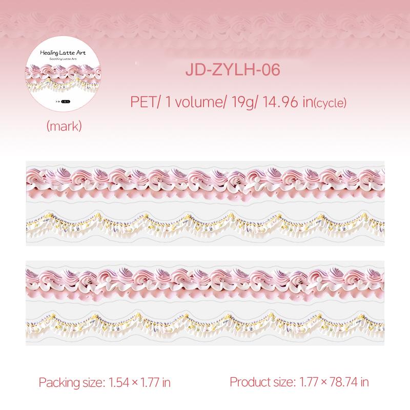 

JIANWU Cured Latte Series Vintage Cream Lace Flower Landscape Material Collage Scrapbooking PET Tape Creative Journal Stationery
