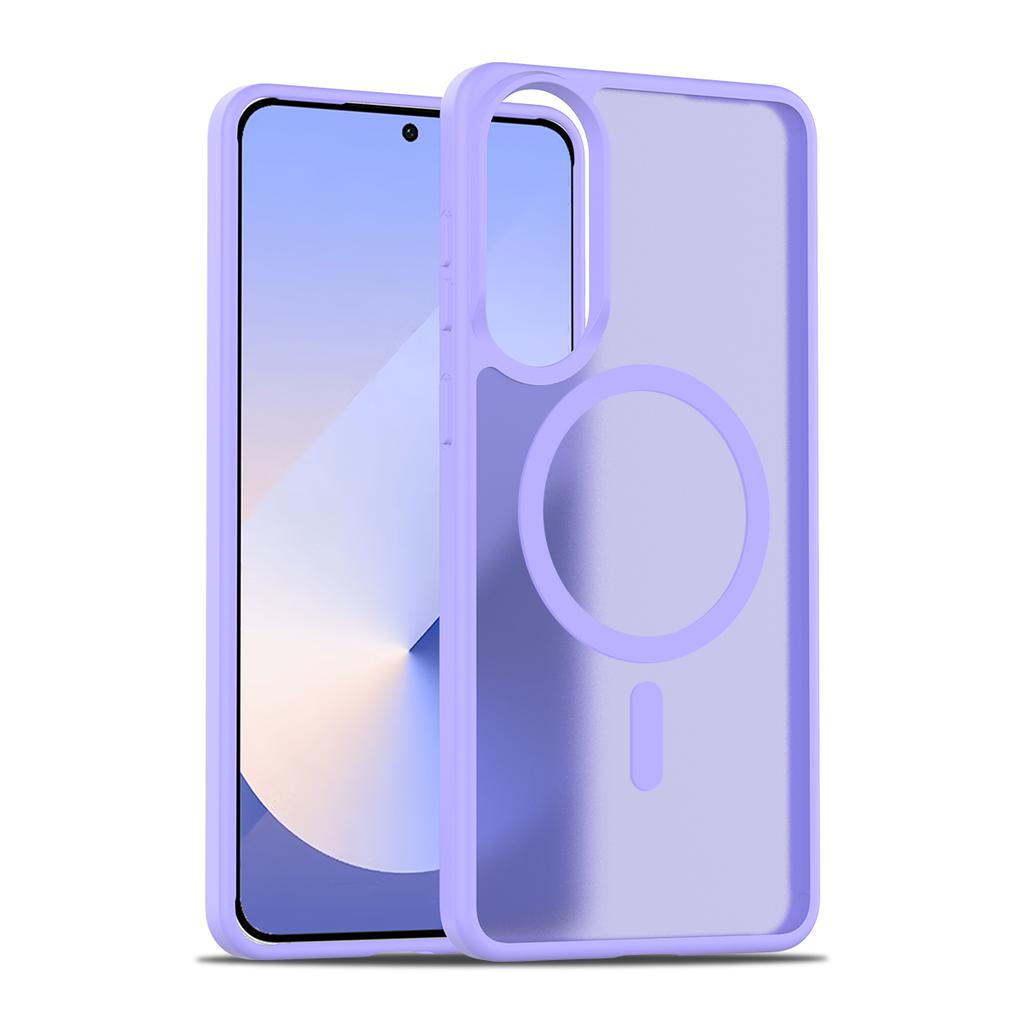 Skin Feel Magnetic Phone Case For Samsung S25 Edge S25+ S24 FE S23 Ultra Magsafe Wireless Charging TPU Frame Plastic Back Cover