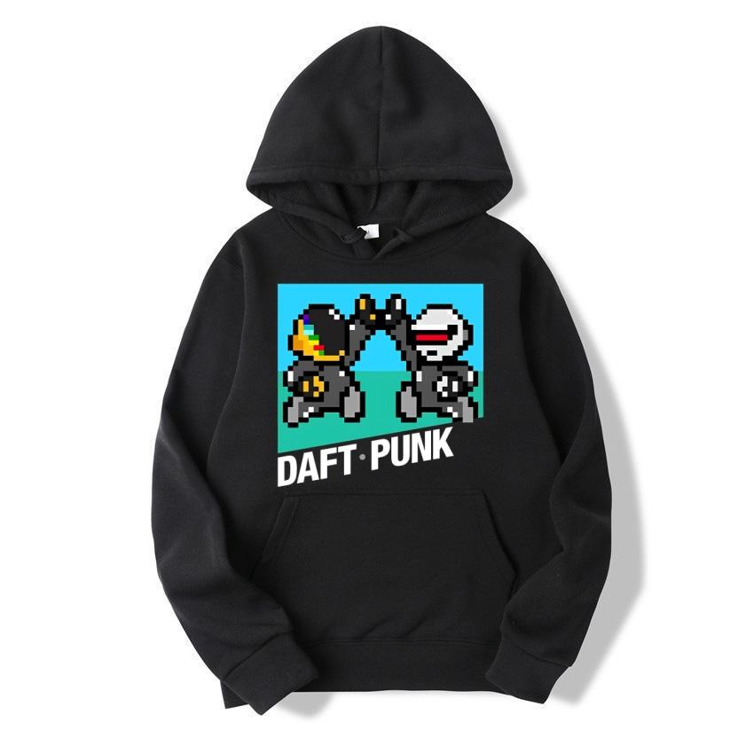 Herbst und Winter neue Herren- und Damen-Hoodies DAFTPUNK Band bedruckter Pullover modischer y2k Fleece langärmliger warmer Hoodie