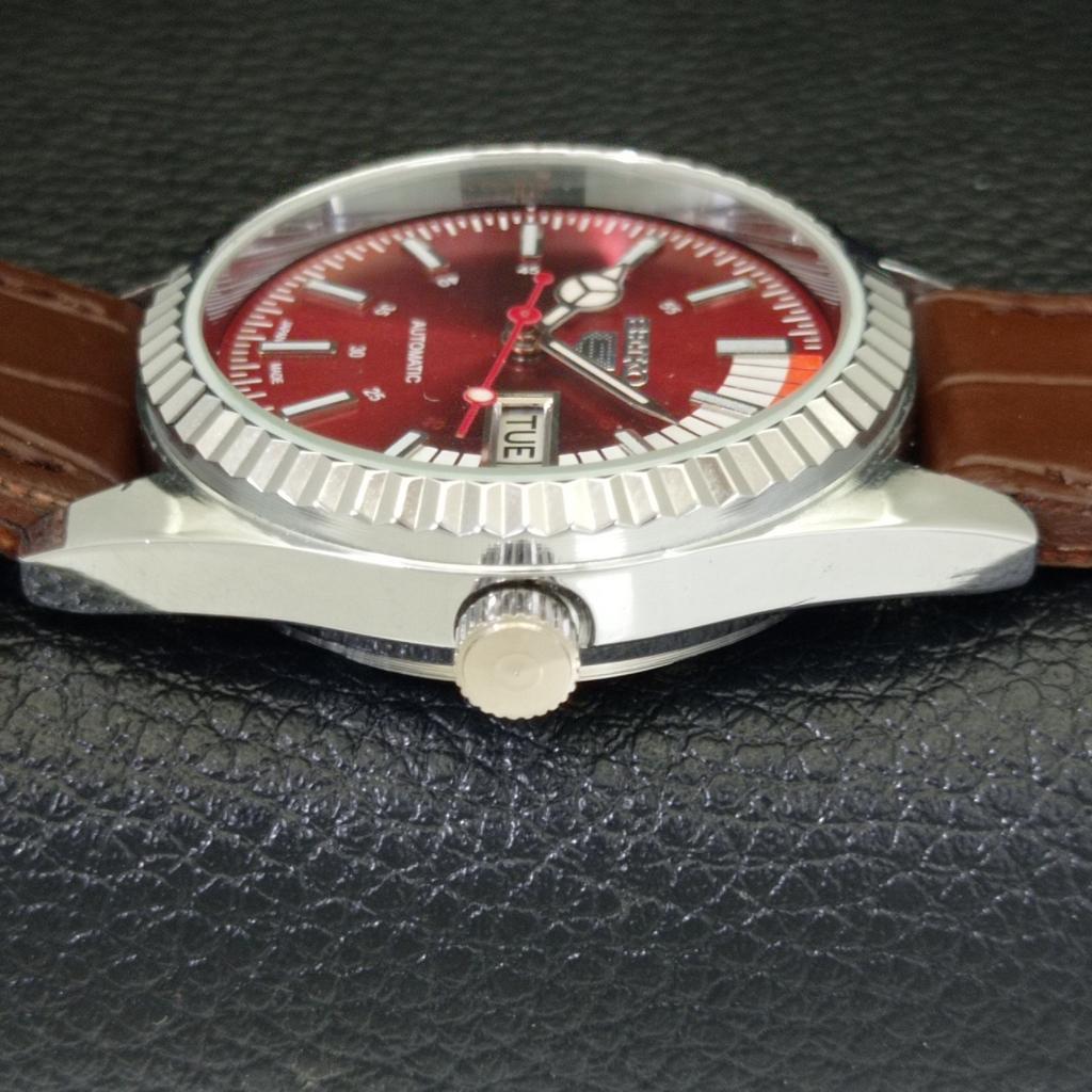 AUTOMATIC VINTAGE REFURBISHED SEIKO 5 6309A JAPAN MENS RED DIAL WATCH a440690-9 Sk-a440690-1
