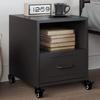 VidaXL Black Bedside Table 36x39x43.5 Cm Steel, Cabinet, Bedroom Furniture, Phone Holder, Cabinet 846704