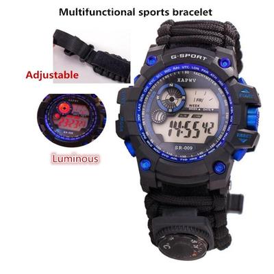 Waterproof Watch Multifunctional Outdoor Survival Rope Bracelet Adjustable Adventure Bracelet