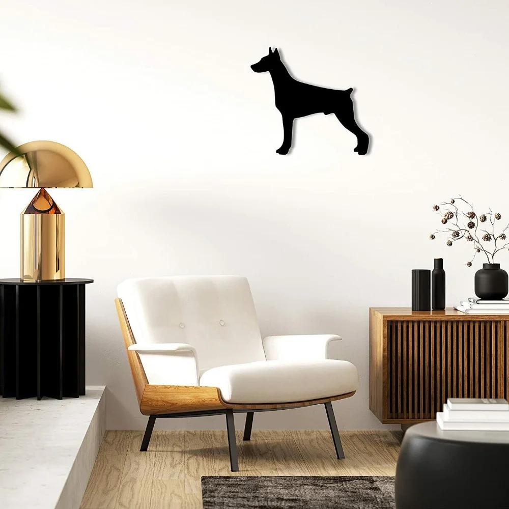 Plaque Murale Métallique Doberman Pinscher Silhouette De Chien Décoration Murale Élégante, Hanging Wall Art, Et Décor Métallique