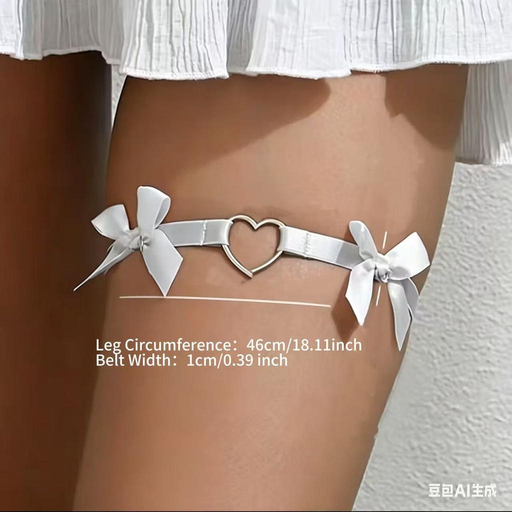 Gothic Heart Lolita Leg Garter Anime Elastic Bowknot Leg Ring Choker Thigh Ring Role Cosplay Leg Ring Wedding Sexy Lace Garter