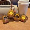 Cute Cartoon Space Capsule Capybara Keyring Schoolbag Pendant Trinket Friend Gift Creative Kapibala Luminous Keychain