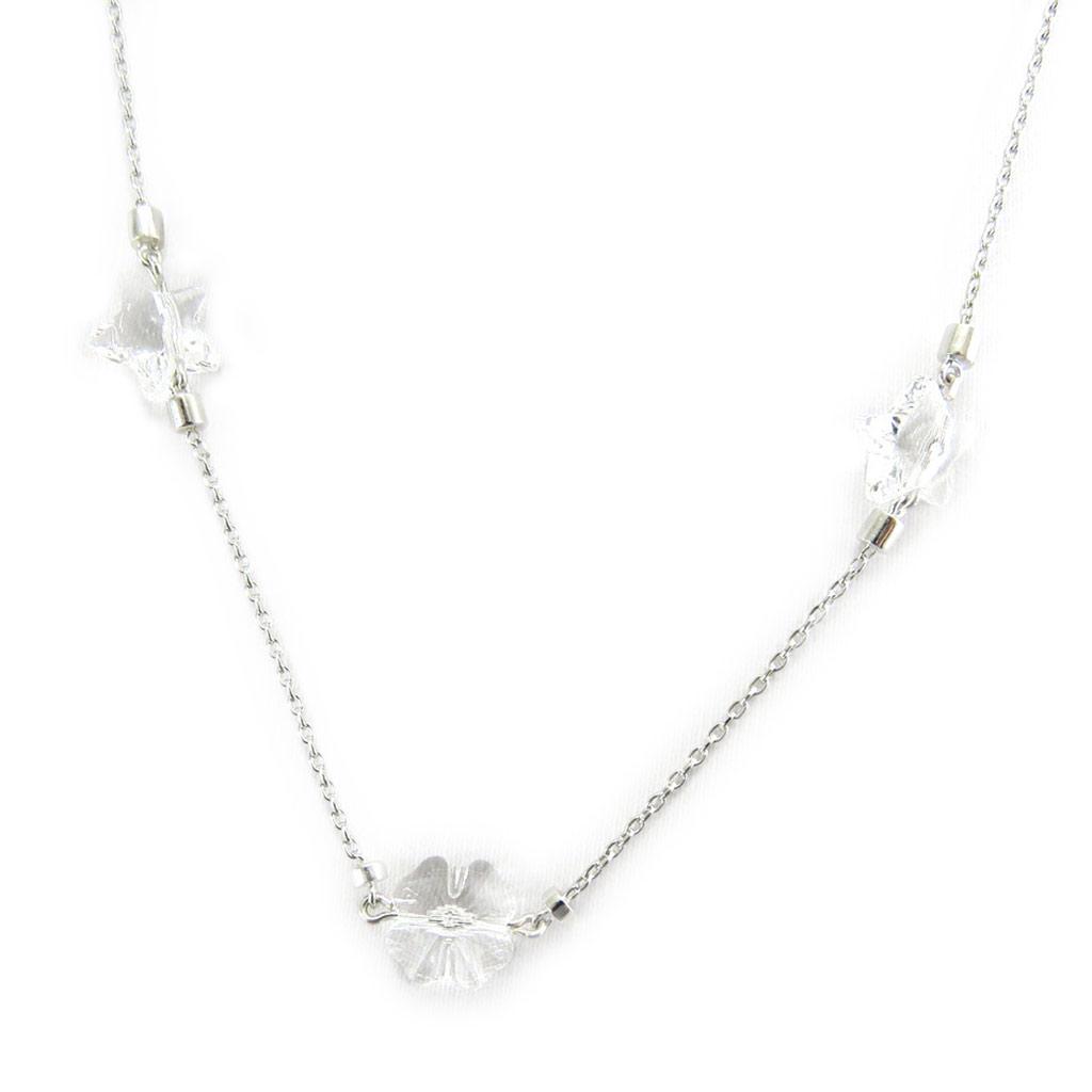 Altesse [L6105] - White 'Crystal' Silver Necklace