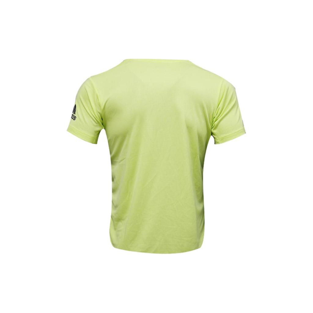 Adidas Logo Print Striped Round Neck Quick-Dry Breathable Casual Sports American Vintage Short Sleeve T-Shirt Men T-Shirts Yellow Green CE0821
