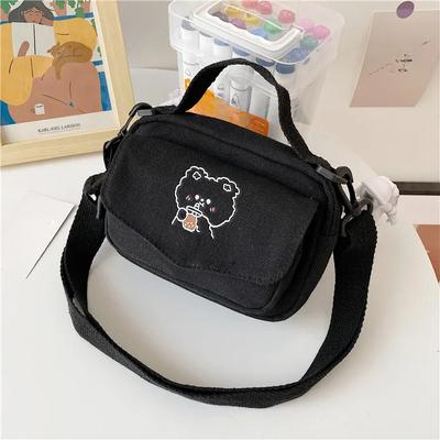 Women Canvas Shoulder Bags Fashion Mini Cartoon Print Cute Gir Purse Crossbody Bag Portable Phone Purse